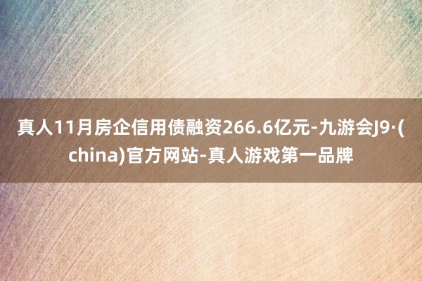 真人11月房企信用债融资266.6亿元-九游会J9·(china)官方网站-真人游戏第一品牌