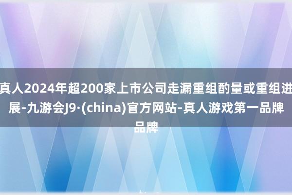 真人2024年超200家上市公司走漏重组酌量或重组进展-九游会J9·(china)官方网站-真人游戏第一品牌